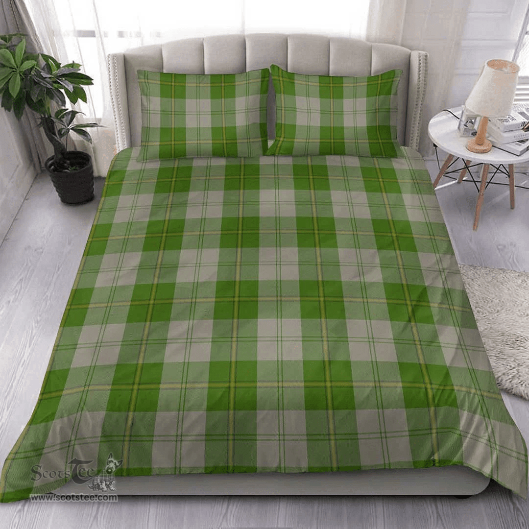 Scottish Cunningham Dress Green Dancers Clan Tartan Bedding Set - Classic Scottish Plaid Tartan Plaid