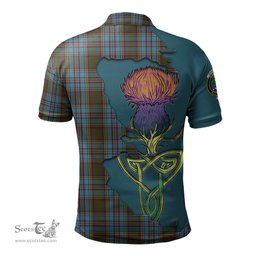 Scottish Anderson Clan Tartan with Thistle and Scotland Map Tartan Plaid Polo Shirt Scottish Plaid Tartan Plaid - ScotsTee - scotstee.com
