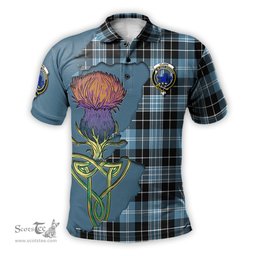 Scottish Clark (Lion) Ancient Clan Tartan with Thistle and Scotland Map Tartan Plaid Polo Shirt Scottish Plaid Tartan Plaid - ScotsTee - scotstee.com