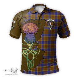 Scottish Balfour Modern Clan Tartan with Thistle and Scotland Map Tartan Plaid Polo Shirt Scottish Plaid Tartan Plaid - ScotsTee - scotstee.com