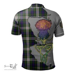 Scottish Blair Dress Clan Tartan with Thistle and Scotland Map Tartan Plaid Polo Shirt Scottish Plaid Tartan Plaid - ScotsTee - scotstee.com