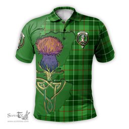 Scottish Clephan Clan Tartan with Thistle and Scotland Map Tartan Plaid Polo Shirt Scottish Plaid Tartan Plaid - ScotsTee - scotstee.com