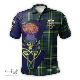 Scottish Blyth Clan Tartan with Thistle and Scotland Map Tartan Plaid Polo Shirt Scottish Plaid Tartan Plaid - ScotsTee - scotstee.com