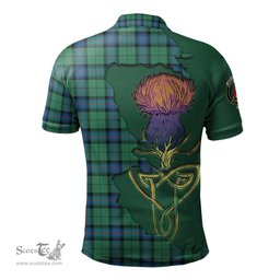 Scottish Armstrong Ancient Clan Tartan with Thistle and Scotland Map Tartan Plaid Polo Shirt Scottish Plaid Tartan Plaid - ScotsTee - scotstee.com