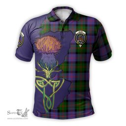 Scottish Blair Modern Clan Tartan with Thistle and Scotland Map Tartan Plaid Polo Shirt Scottish Plaid Tartan Plaid - ScotsTee - scotstee.com