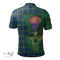 Scottish Baird Ancient Clan Tartan with Thistle and Scotland Map Tartan Plaid Polo Shirt Scottish Plaid Tartan Plaid - ScotsTee - scotstee.com