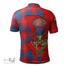 Scottish Blane Clan Tartan with Thistle and Scotland Map Tartan Plaid Polo Shirt Scottish Plaid Tartan Plaid - ScotsTee - scotstee.com