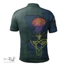 Scottish Arbuthnot Clan Tartan with Thistle and Scotland Map Tartan Plaid Polo Shirt Scottish Plaid Tartan Plaid - ScotsTee - scotstee.com