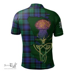Scottish Black Watch Modern Clan Tartan with Thistle and Scotland Map Tartan Plaid Polo Shirt Scottish Plaid Tartan Plaid - ScotsTee - scotstee.com