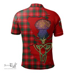 Scottish Chisholm Modern Clan Tartan with Thistle and Scotland Map Tartan Plaid Polo Shirt Scottish Plaid Tartan Plaid - ScotsTee - scotstee.com