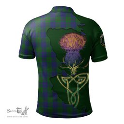 Scottish Barclay Clan Tartan with Thistle and Scotland Map Tartan Plaid Polo Shirt Scottish Plaid Tartan Plaid - ScotsTee - scotstee.com