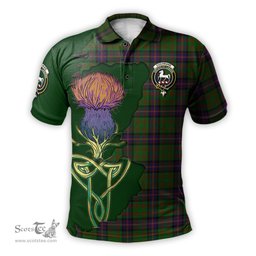 Scottish Cochrane Clan Tartan with Thistle and Scotland Map Tartan Plaid Polo Shirt Scottish Plaid Tartan Plaid - ScotsTee - scotstee.com