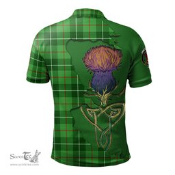 Scottish Boyle Clan Tartan with Thistle and Scotland Map Tartan Plaid Polo Shirt Scottish Plaid Tartan Plaid - ScotsTee - scotstee.com