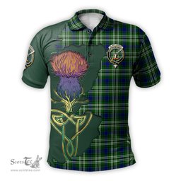 Scottish Blackadder Clan Tartan with Thistle and Scotland Map Tartan Plaid Polo Shirt Scottish Plaid Tartan Plaid - ScotsTee - scotstee.com