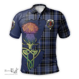Scottish Clark Clan Tartan with Thistle and Scotland Map Tartan Plaid Polo Shirt Scottish Plaid Tartan Plaid - ScotsTee - scotstee.com