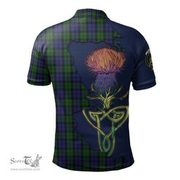Scottish Dundas Clan Tartan with Thistle and Scotland Map Tartan Plaid Polo Shirt Scottish Plaid Tartan Plaid - ScotsTee - scotstee.com