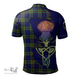 Scottish Colquhoun Modern Clan Tartan with Thistle and Scotland Map Tartan Plaid Polo Shirt Scottish Plaid Tartan Plaid - ScotsTee - scotstee.com