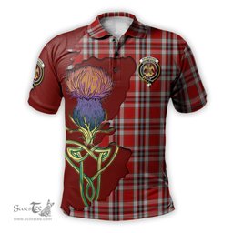 Scottish Drummond of Perth Dress Clan Tartan with Thistle and Scotland Map Tartan Plaid Polo Shirt Scottish Plaid Tartan Plaid - ScotsTee - scotstee.com