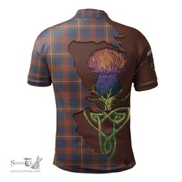 Scottish Fraser Hunting Modern Clan Tartan with Thistle and Scotland Map Tartan Plaid Polo Shirt Scottish Plaid Tartan Plaid - ScotsTee - scotstee.com