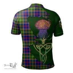 Scottish Arnott Clan Tartan with Thistle and Scotland Map Tartan Plaid Polo Shirt Scottish Plaid Tartan Plaid - ScotsTee - scotstee.com