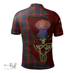 Scottish Fraser of Lovat Clan Tartan with Thistle and Scotland Map Tartan Plaid Polo Shirt Scottish Plaid Tartan Plaid - ScotsTee - scotstee.com