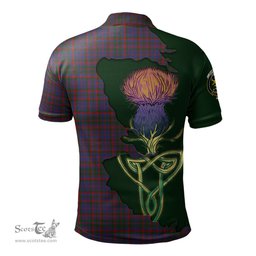 Scottish Cumming Clan Tartan with Thistle and Scotland Map Tartan Plaid Polo Shirt Scottish Plaid Tartan Plaid - ScotsTee - scotstee.com