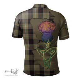 Scottish Dunlop Hunting Clan Tartan with Thistle and Scotland Map Tartan Plaid Polo Shirt Scottish Plaid Tartan Plaid - ScotsTee - scotstee.com
