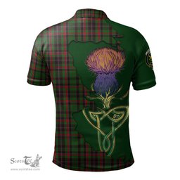 Scottish Cumming Hunting Clan Tartan with Thistle and Scotland Map Tartan Plaid Polo Shirt Scottish Plaid Tartan Plaid - ScotsTee - scotstee.com