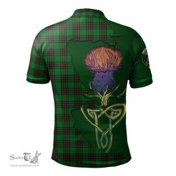 Scottish Halkett Clan Tartan with Thistle and Scotland Map Tartan Plaid Polo Shirt Scottish Plaid Tartan Plaid - ScotsTee - scotstee.com