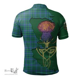 Scottish Douglas Ancient Clan Tartan with Thistle and Scotland Map Tartan Plaid Polo Shirt Scottish Plaid Tartan Plaid - ScotsTee - scotstee.com