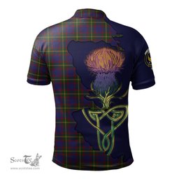 Scottish Durie Clan Tartan with Thistle and Scotland Map Tartan Plaid Polo Shirt Scottish Plaid Tartan Plaid - ScotsTee - scotstee.com