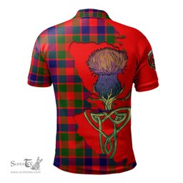 Scottish Gow of Skeoch Clan Tartan with Thistle and Scotland Map Tartan Plaid Polo Shirt Scottish Plaid Tartan Plaid - ScotsTee - scotstee.com