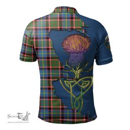 Scottish Glass Clan Tartan with Thistle and Scotland Map Tartan Plaid Polo Shirt Scottish Plaid Tartan Plaid - ScotsTee - scotstee.com