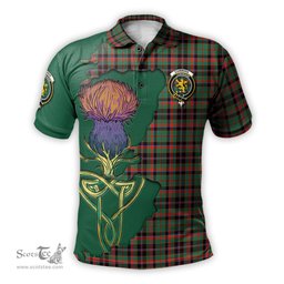 Scottish Cumming Hunting Ancient Clan Tartan with Thistle and Scotland Map Tartan Plaid Polo Shirt Scottish Plaid Tartan Plaid - ScotsTee - scotstee.com