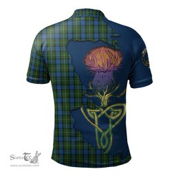 Scottish Ferguson of Atholl Clan Tartan with Thistle and Scotland Map Tartan Plaid Polo Shirt Scottish Plaid Tartan Plaid - ScotsTee - scotstee.com