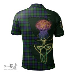 Scottish Gordon Clan Tartan with Thistle and Scotland Map Tartan Plaid Polo Shirt Scottish Plaid Tartan Plaid - ScotsTee - scotstee.com