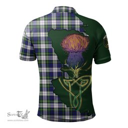 Scottish Gordon Dress Modern Clan Tartan with Thistle and Scotland Map Tartan Plaid Polo Shirt Scottish Plaid Tartan Plaid - ScotsTee - scotstee.com