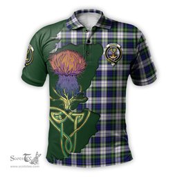Scottish Gordon Dress Modern Clan Tartan with Thistle and Scotland Map Tartan Plaid Polo Shirt Scottish Plaid Tartan Plaid - ScotsTee - scotstee.com