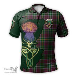 Scottish Crosbie Clan Tartan with Thistle and Scotland Map Tartan Plaid Polo Shirt Scottish Plaid Tartan Plaid - ScotsTee - scotstee.com
