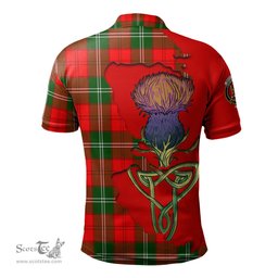 Scottish Gartshore Clan Tartan with Thistle and Scotland Map Tartan Plaid Polo Shirt Scottish Plaid Tartan Plaid - ScotsTee - scotstee.com