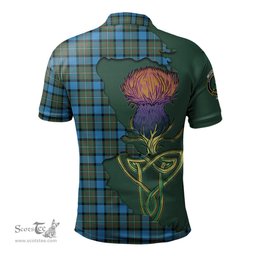 Scottish Fergusson Ancient Clan Tartan with Thistle and Scotland Map Tartan Plaid Polo Shirt Scottish Plaid Tartan Plaid - ScotsTee - scotstee.com