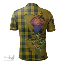 Scottish Fraser Yellow Clan Tartan with Thistle and Scotland Map Tartan Plaid Polo Shirt Scottish Plaid Tartan Plaid - ScotsTee - scotstee.com