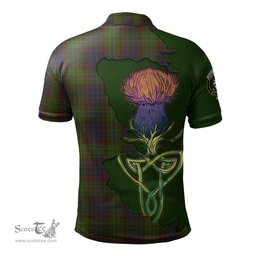 Scottish Cunningham Hunting Modern Clan Tartan with Thistle and Scotland Map Tartan Plaid Polo Shirt Scottish Plaid Tartan Plaid - ScotsTee - scotstee.com