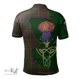 Scottish Hall Clan Tartan with Thistle and Scotland Map Tartan Plaid Polo Shirt Scottish Plaid Tartan Plaid - ScotsTee - scotstee.com