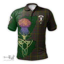 Scottish Hall Clan Tartan with Thistle and Scotland Map Tartan Plaid Polo Shirt Scottish Plaid Tartan Plaid - ScotsTee - scotstee.com