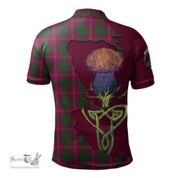 Scottish Crawford Clan Tartan with Thistle and Scotland Map Tartan Plaid Polo Shirt Scottish Plaid Tartan Plaid - ScotsTee - scotstee.com