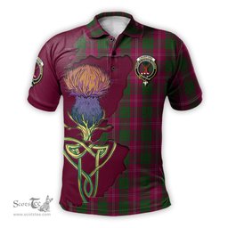 Scottish Crawford Clan Tartan with Thistle and Scotland Map Tartan Plaid Polo Shirt Scottish Plaid Tartan Plaid - ScotsTee - scotstee.com