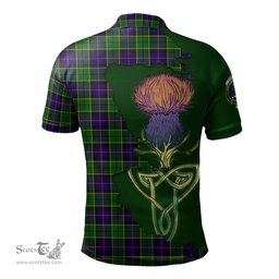 Scottish Forsyth Modern Clan Tartan with Thistle and Scotland Map Tartan Plaid Polo Shirt Scottish Plaid Tartan Plaid - ScotsTee - scotstee.com