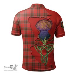 Scottish Grant Weathered Clan Tartan with Thistle and Scotland Map Tartan Plaid Polo Shirt Scottish Plaid Tartan Plaid - ScotsTee - scotstee.com