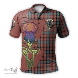 Scottish Hannay Dress Clan Tartan with Thistle and Scotland Map Tartan Plaid Polo Shirt Scottish Plaid Tartan Plaid - ScotsTee - scotstee.com
